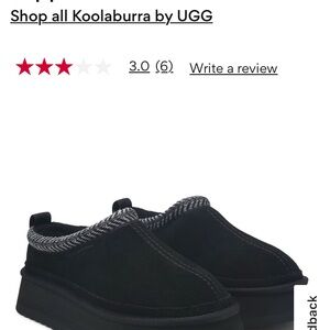 Koolaburra Black Mules with Gray Trim